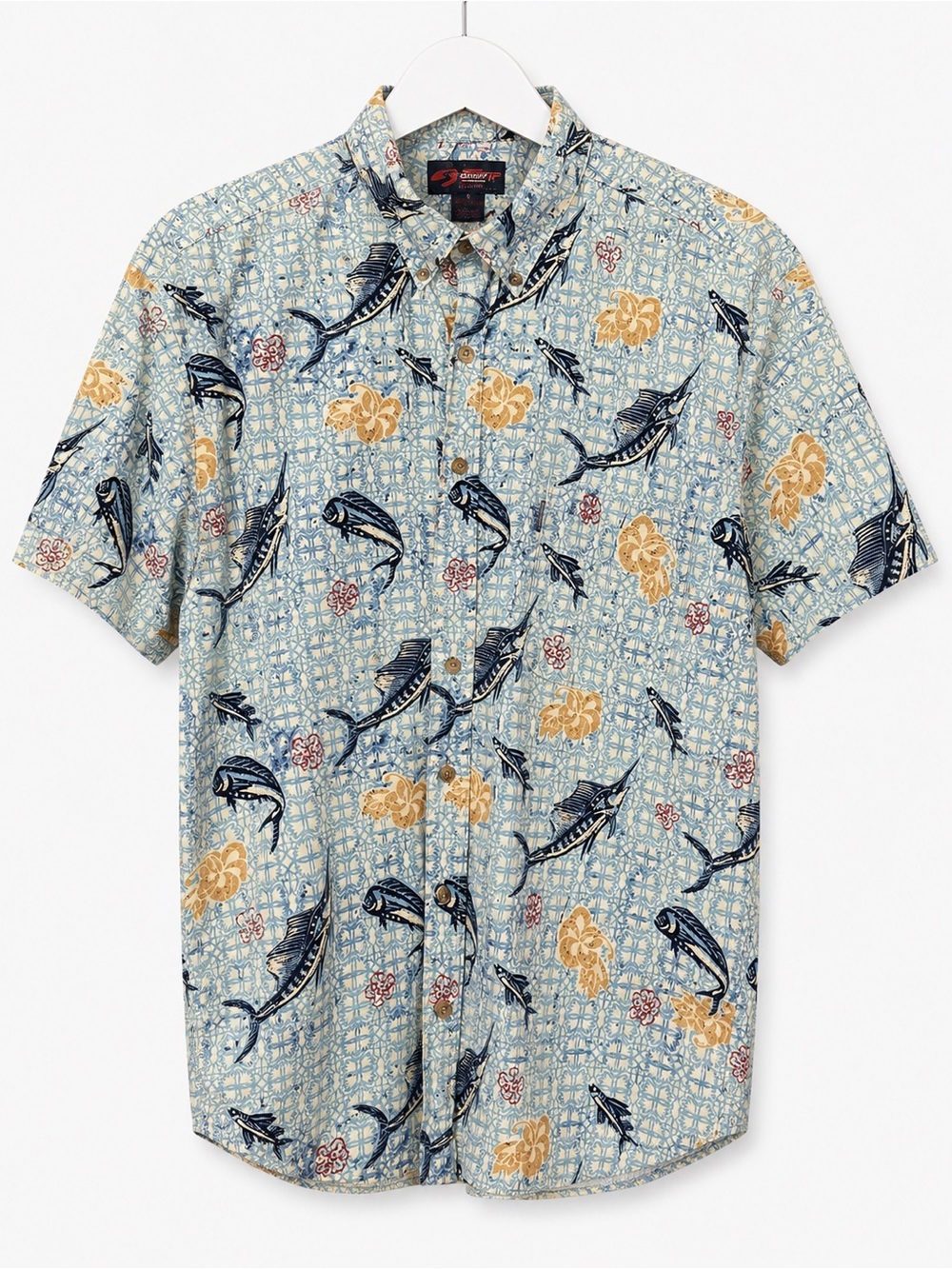 Sportif USA Fishing Hawaiian Camp Shirt Mens Large 100% Cotton